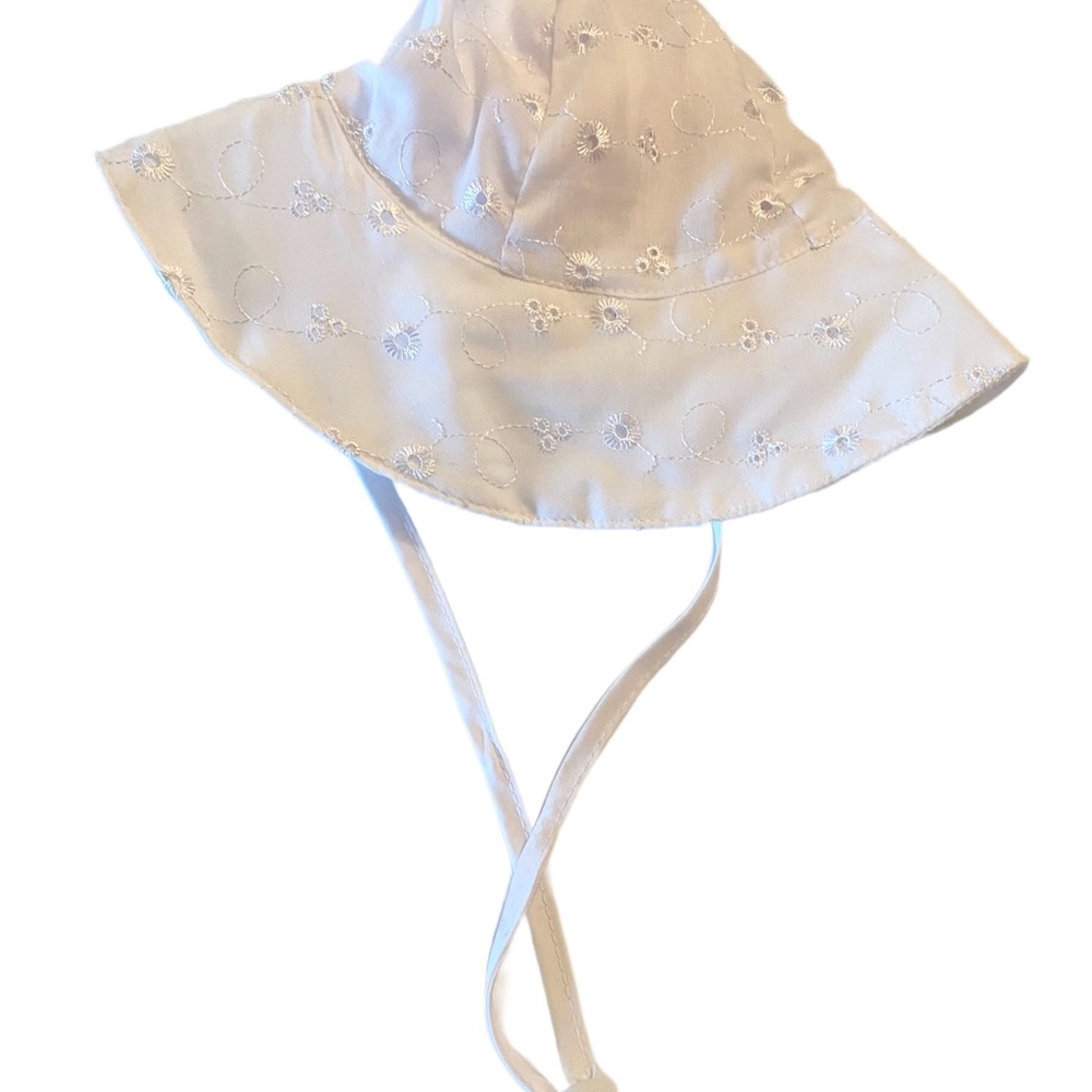NWOT Baby B’Gosh White Romper with Wide Brim Floppy Hat Size 18 Months - Picture 4 of 12